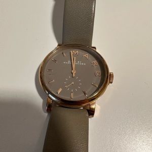 Michael Kors Pyper Leather Strap Watch taupe rose gold